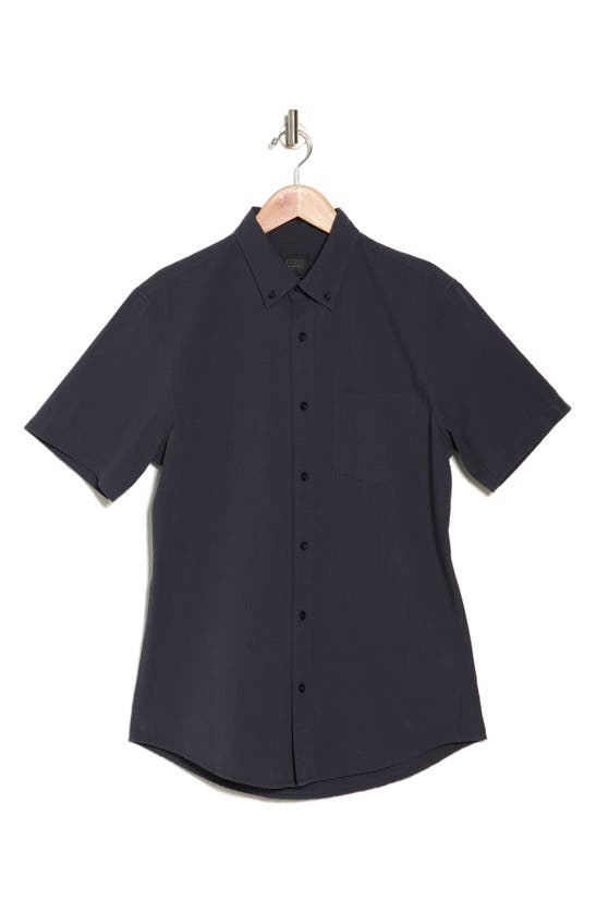 14th & Union Short Sleeve Seersucker Button-down Shirt In Navy India Ink