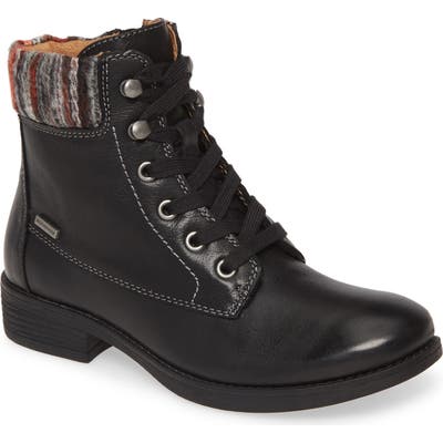 Comfortiva Trenton Knit Collar Waterproof Bootie, Black