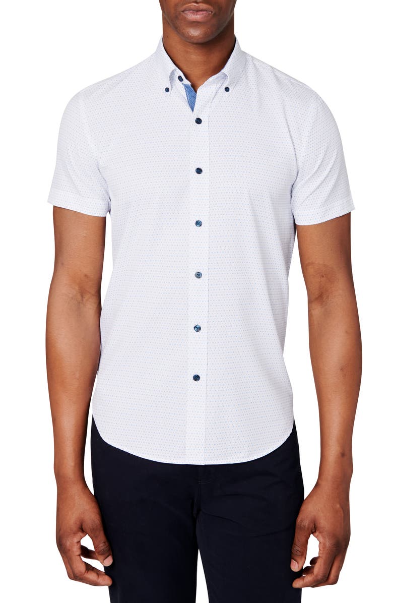 Construct Slim Fit Microdot Short Sleeve 4 Way Stretch Performance