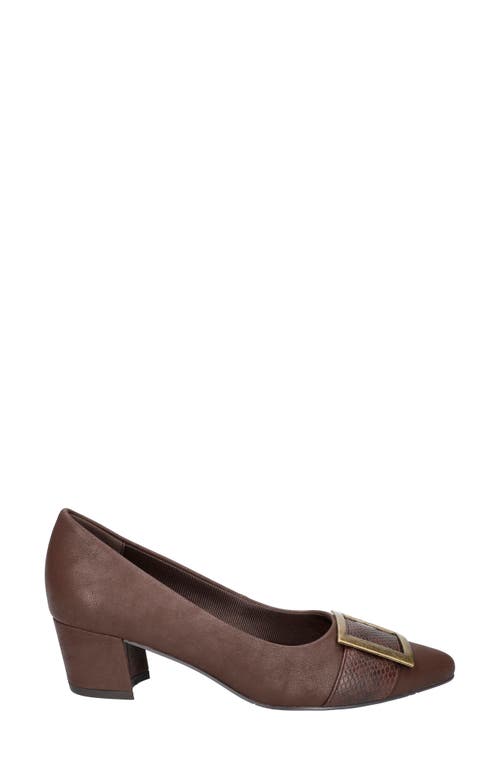 Easy Street Cider Womens Embellished Faux Leather Pumps In Brown Matte