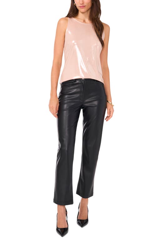 Shop Vince Camuto Metallic Foil Knit Tank Top In Rose Clay