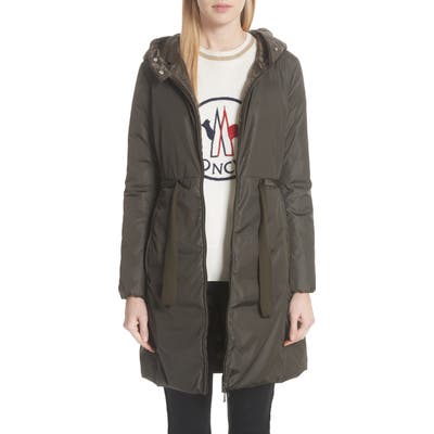 Moncler Bruant Down Hooded Coat, Green