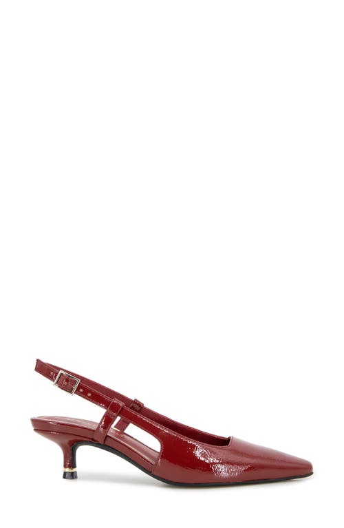 Kenneth Cole Martha Slingback Kitten Heel Pump In Rio Red Patent
