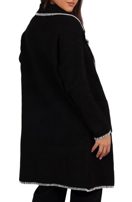 Petal And Pup Petal & Pup Oaklynn Whipstitched Sweater Coat In Black