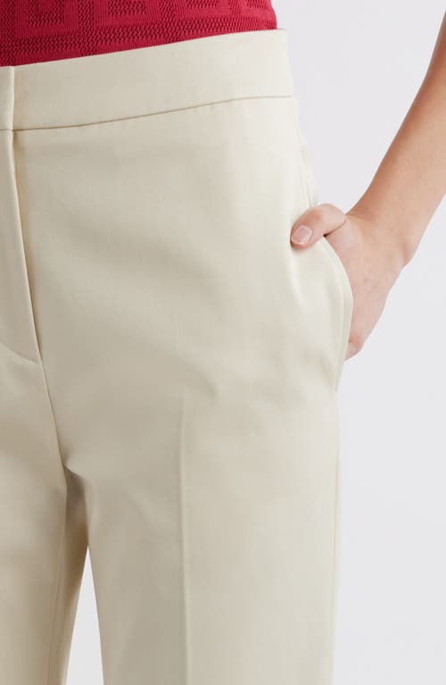 Shop Givenchy Tailored Cotton Crop Pants In Eggshell