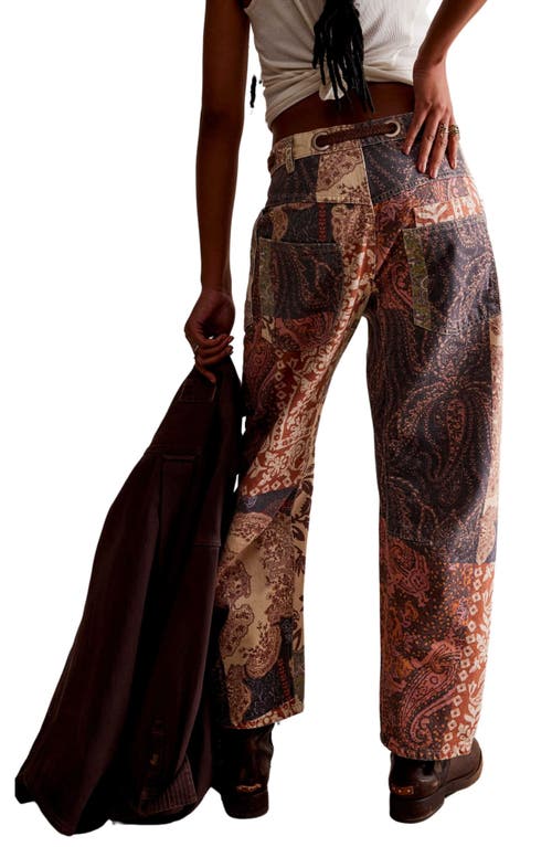 Shop Free People Moxie Print Pants In Brown Combo