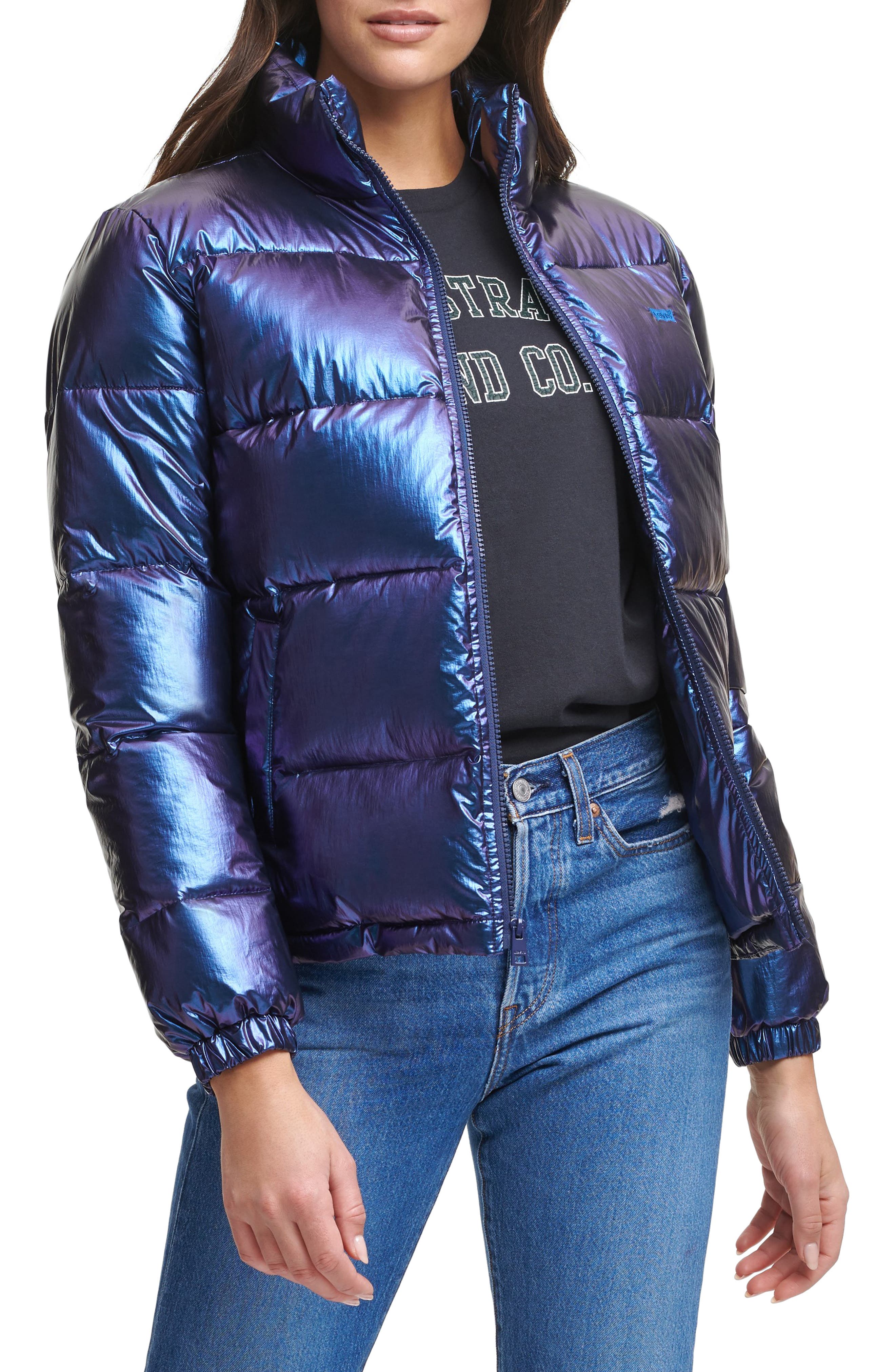 levi's metallic puffer jacket