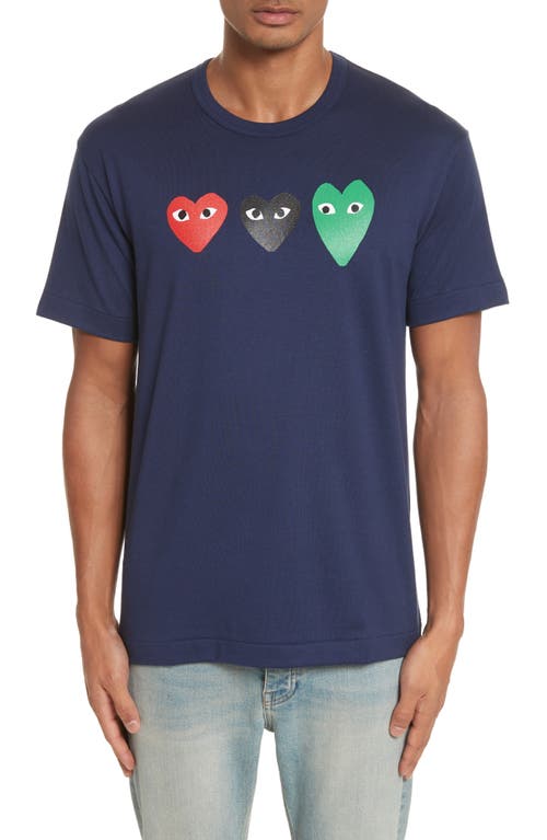 Comme des Garçons PLAY Graphic Tee in Navy at Nordstrom, Size Small