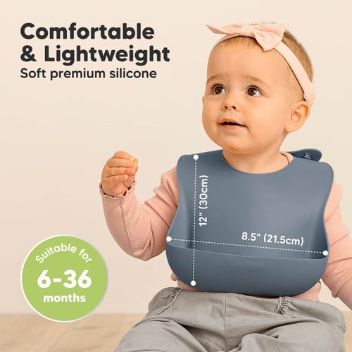 Keababies Prep Silicone Bibs In Slate