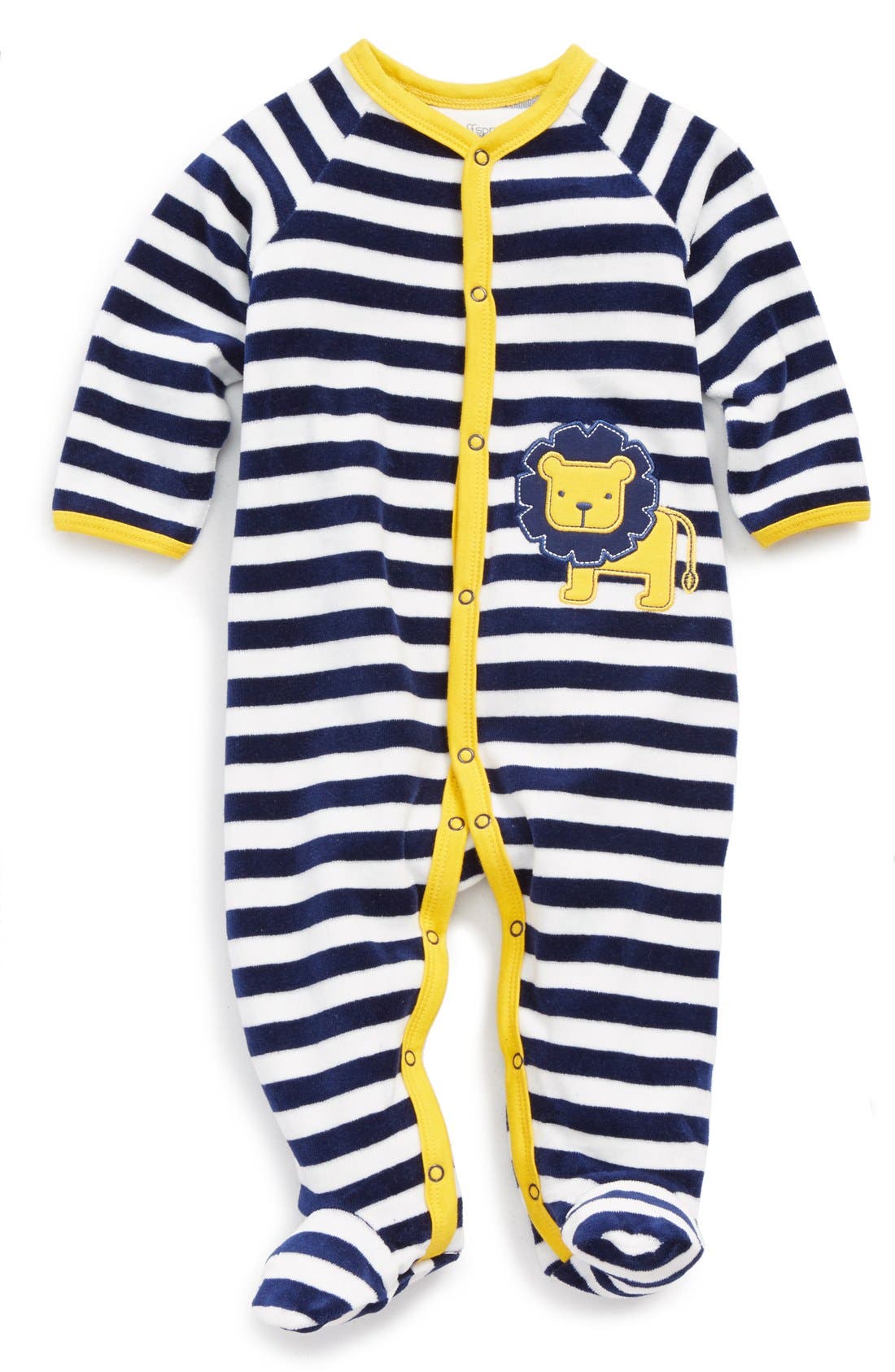 Offspring 'Lion' Velour Footie (Baby Boys) Nordstrom