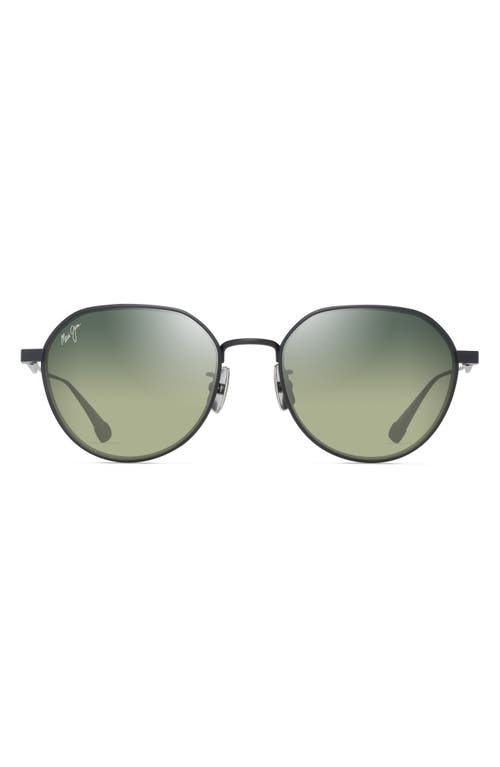 Kaulana 55mm Gradient Polarized Round Sunglasses in Matte Black