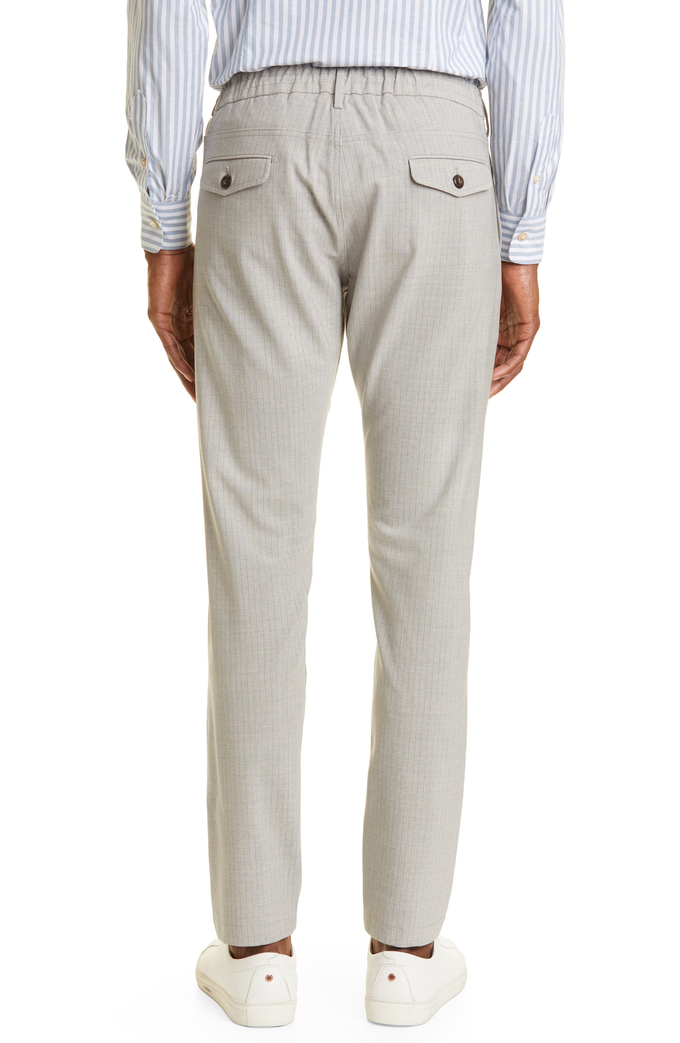 Eleventy Drawstring Stripe Wool Pants 