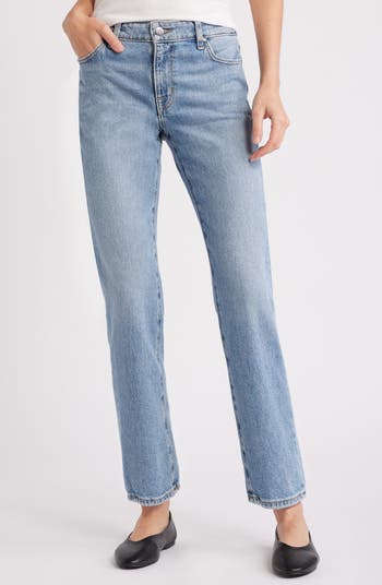 Alice order & Olivia High Rise Ankle Straight Leg Jeans in Baby Blues Size 31