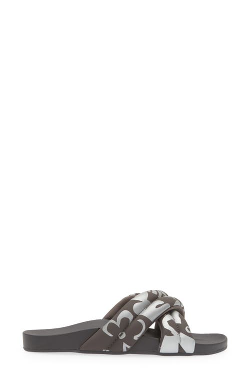 Shop Olukai Hila Water Resistant Slide Sandal In Silver/pavement