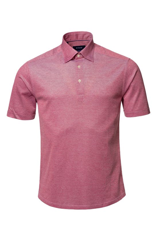 Eton Men's Contemporary Fit Piqu&eacute; Polo Shirt In Pink/ Red