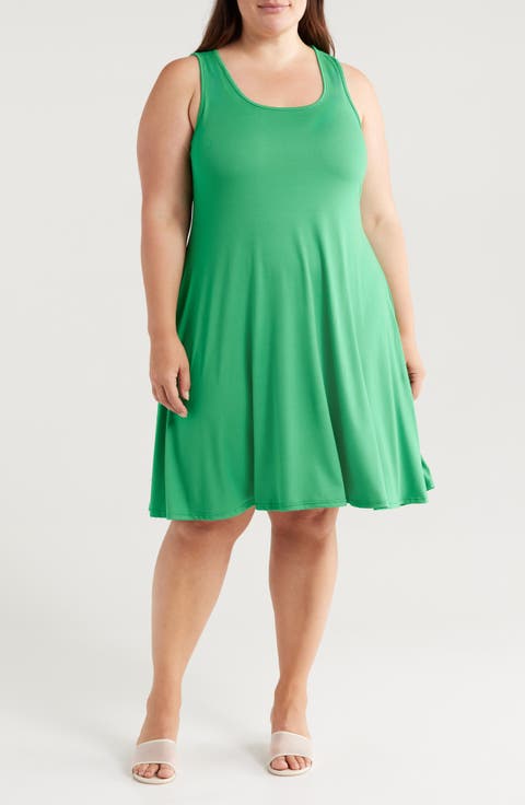 Stretch Fit & Flare Dress (Plus)