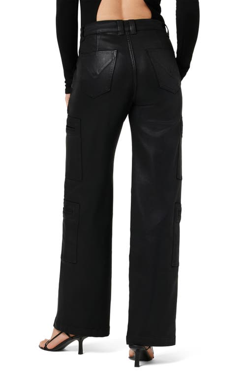 Hudson High-rise Welt Pocket Wide Leg Cargo In Coated Black Beauty