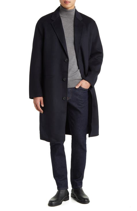  Mens Single Breasted Trench Coat Winter Wool Blend Pea Coat  Oversized Warm Lapel Work Business Jacket Outerwear(Blue,Medium) :  Clothing, Shoes & Jewelry