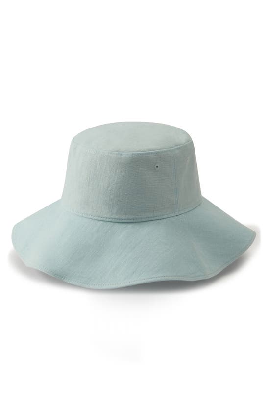 Shop Helen Kaminski Daintree Organic Linen Sun Hat In Chalk/ Chalk Blue