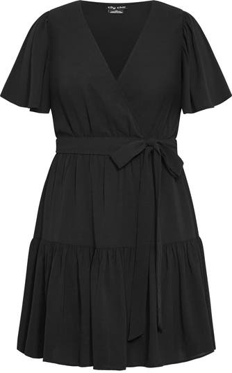 Ruffle Trim Jersey Dress