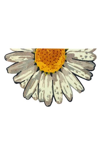 R16 Home Happy Daisy Door Mat In White Yellow