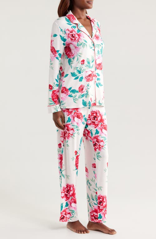 Shop Nordstrom Moonlight Eco Knit Pajamas In Pink Peony In Bloom