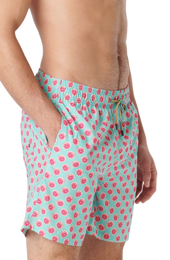 Shop Bugatchi Cosmo Swim Trunks In Seafoam