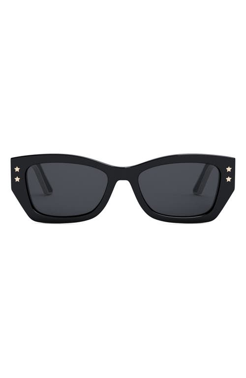 Dior Pacific S2u Rectangular-frame Acetate Sunglasses In Shiny Black/smoke