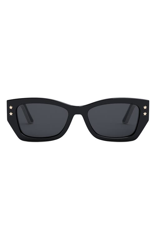 Dior 'pacific S2u 53mm Square Sunglasses In Shiny Black/smoke