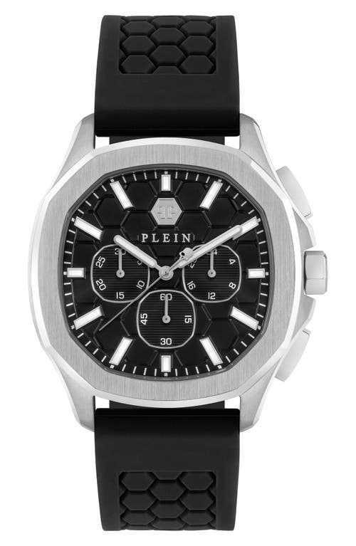 PHILIPP PLEIN Spectre Chronograph Silicone Strap Watch, 44mm in Stainless Steel 