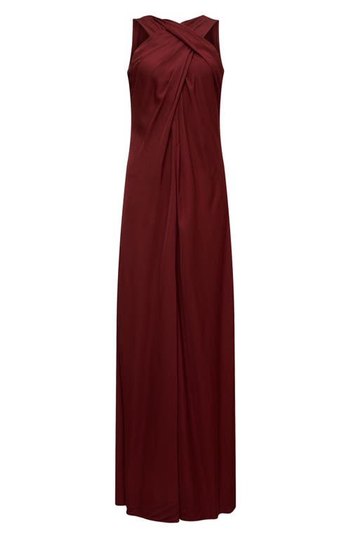 Shop Diane Von Furstenberg Alia Crossneck Maxi Dress In Chestnut