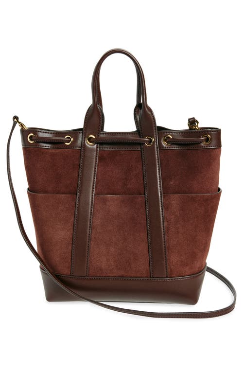 Shop Veronica Beard Goody Suede & Leather Tote In Chestnut