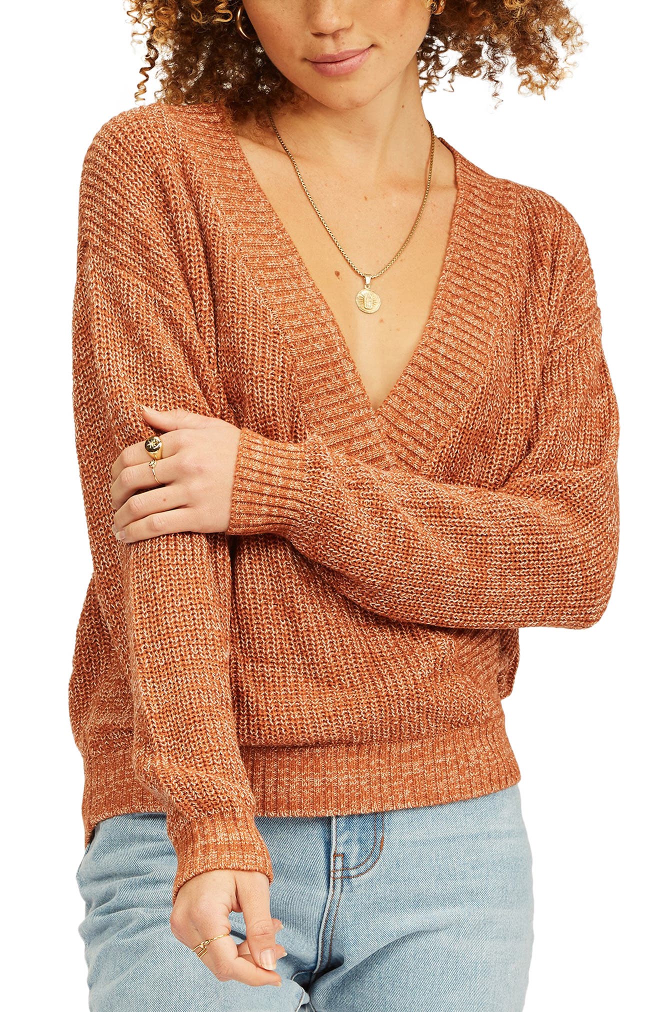 faux wrap sweater