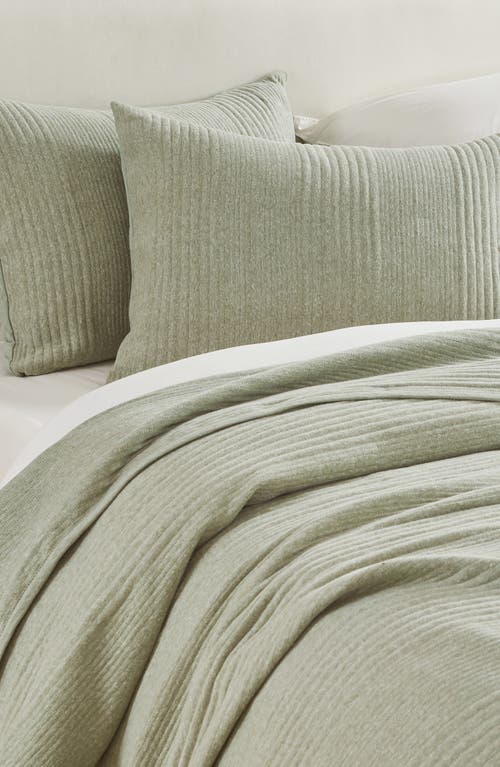 Woven & Weft Channel Stitch 3-piece Jersey Quilt Set In Heathered Eucalyptus