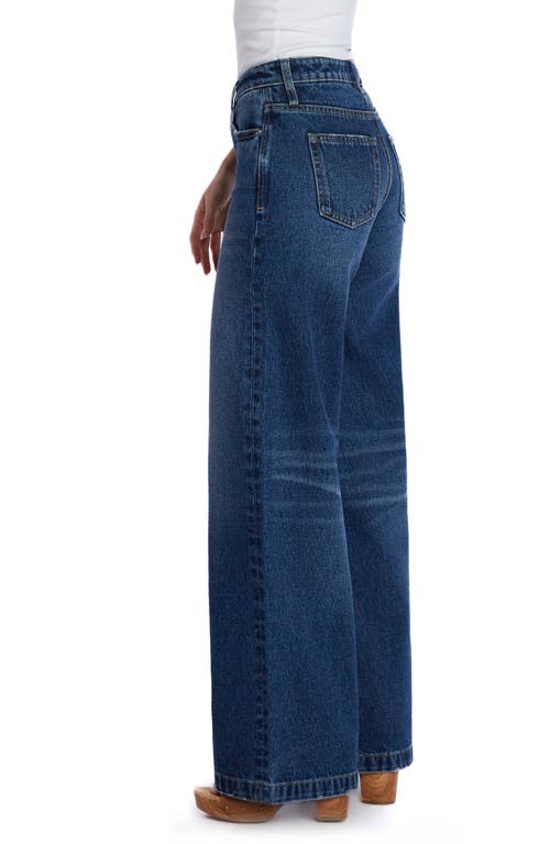 Shop Hint Of Blu High Waist Wide Leg Jeans In Dark Vintage