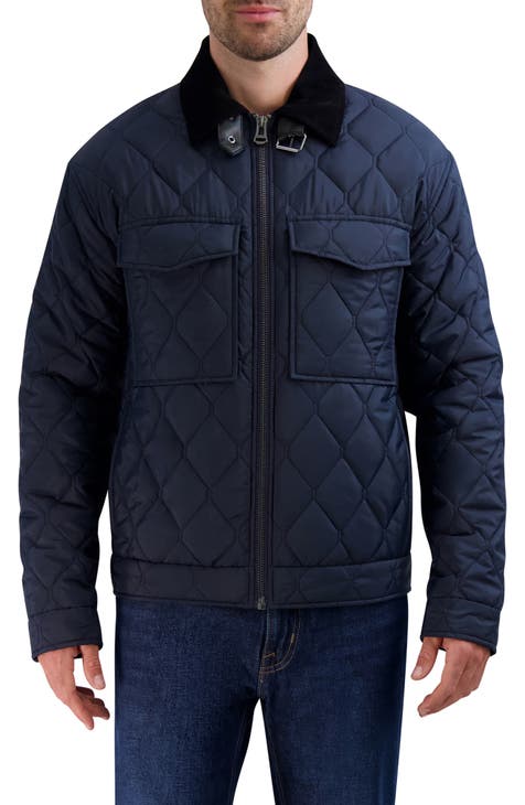 Lambskin yoke clearance diamond quilted jacket