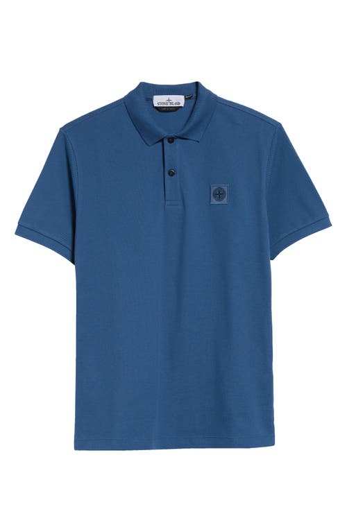 Shop Stone Island Cotton Piqué Polo In Dark Blue