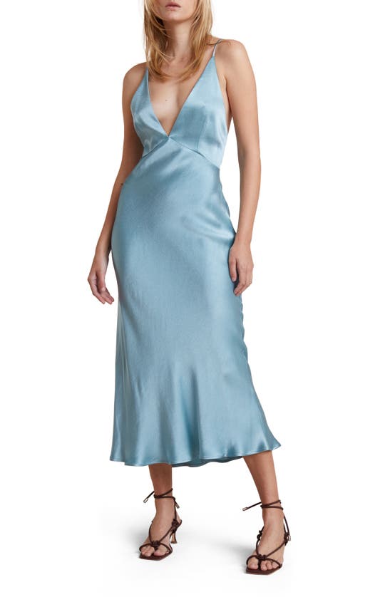 Bec & Bridge Marley Satin Midi Dress In Sea Spray