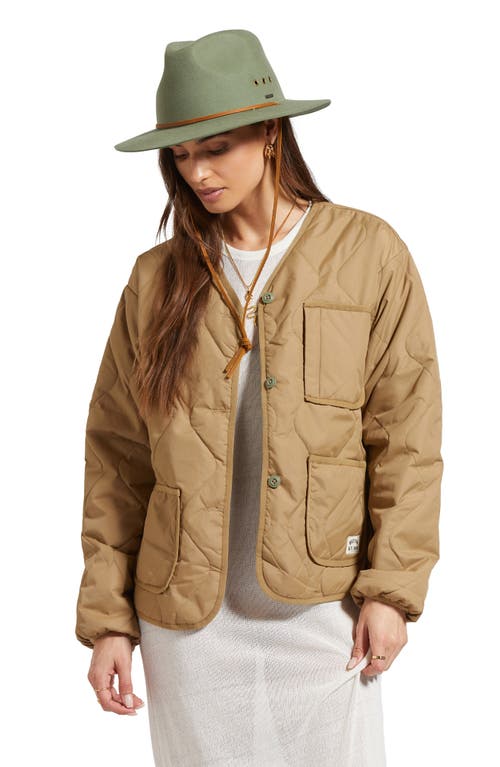Brixton Wesley Wool Felt Fedora In Light Moss
