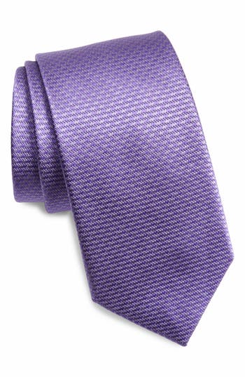 Duchamp Silk Solid Tie In Purple