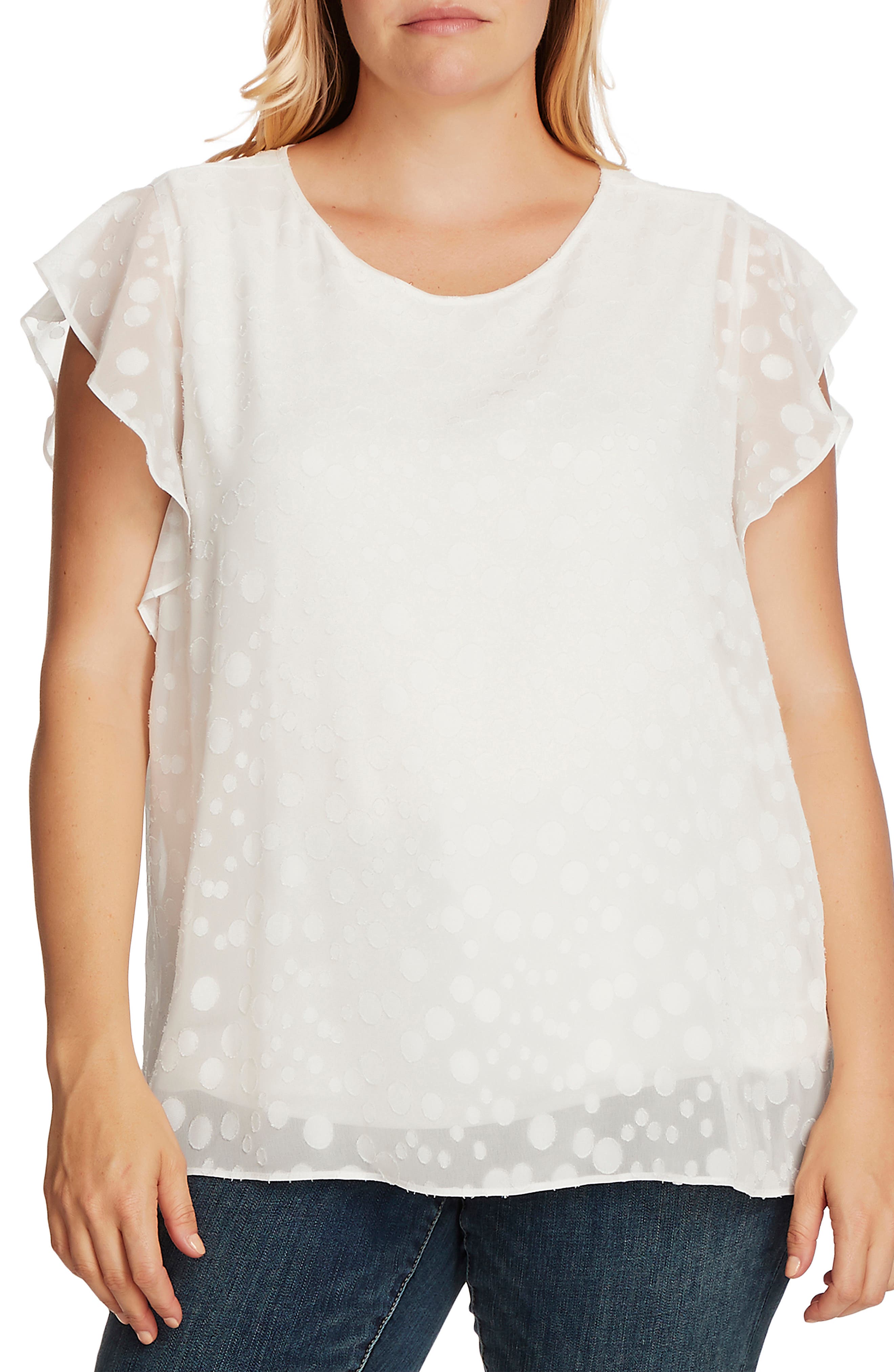 vince camuto flutter sleeve top