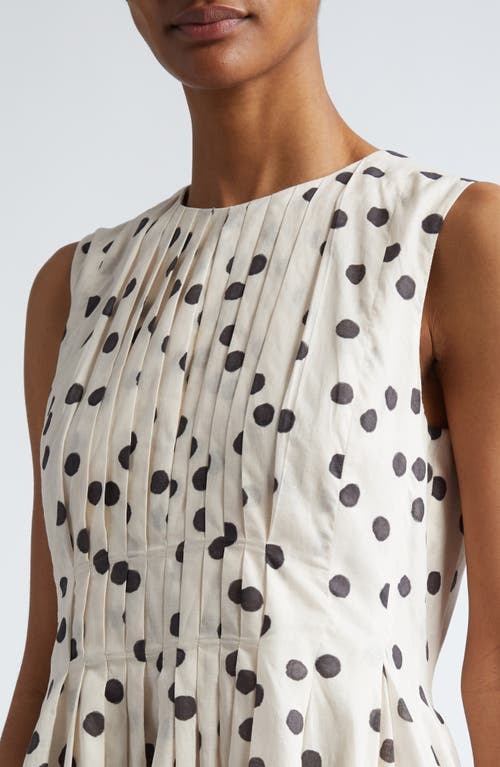 Shop Max Mara Carol Polka Dot Sleeveless Dress In Ecru