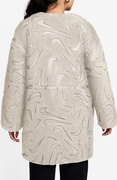 Nike Sportswear Cozy Loose Textured Jacket In Light Ore Brown