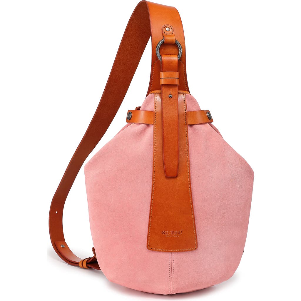 Old Trend Daisy Leather Trim Sling Bag In Pink