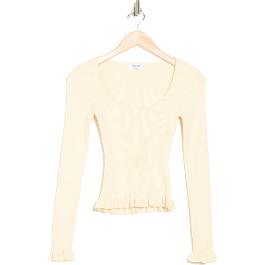 BLU PEPPER BLU PEPPER RUFFLED RIBBED KNIT TOP