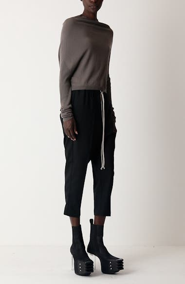 Rick Owens Crop Stretch Wool Pants