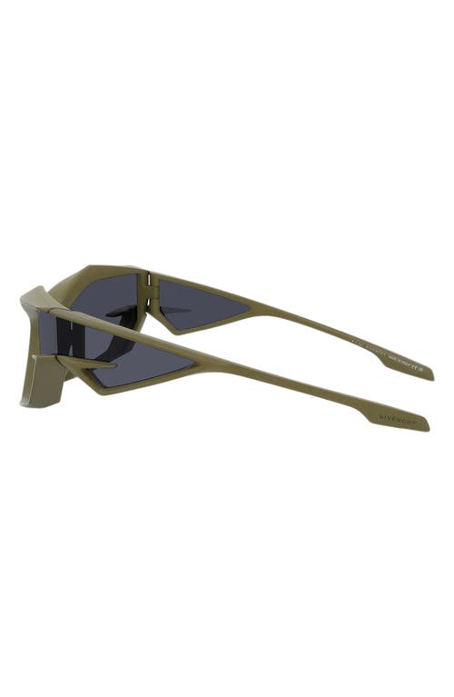 Shop Givenchy Geometric Sunglasses In Matte Dark Green/smoke