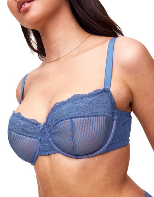 Shop Adore Me Selma Contour Balconette Bra In Dark Blue