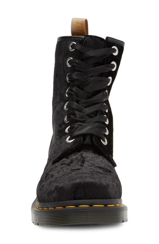 Shop Dr. Martens' Dr. Martens 1460 Crushed Velvet Combat Boot In Black Crushed Velvet