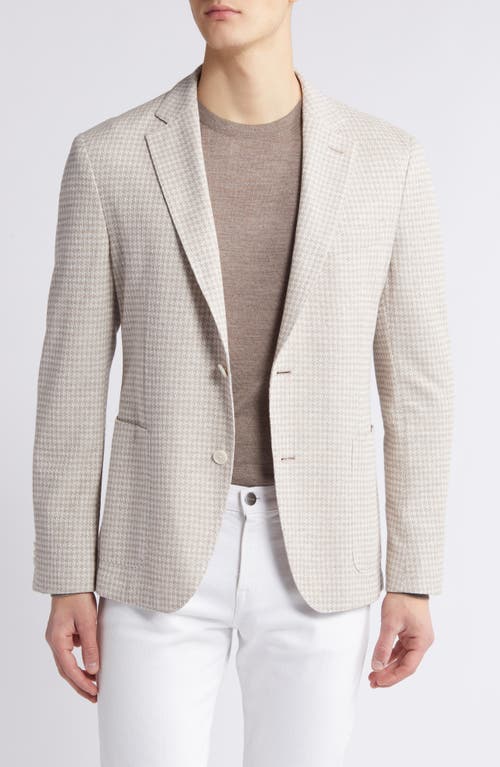 Hugo Boss Boss Hanry Houndstooth Linen & Cotton Blend Sport Coat In Beige